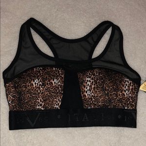 Italia Versace Leopard  luxury sport athletic bra